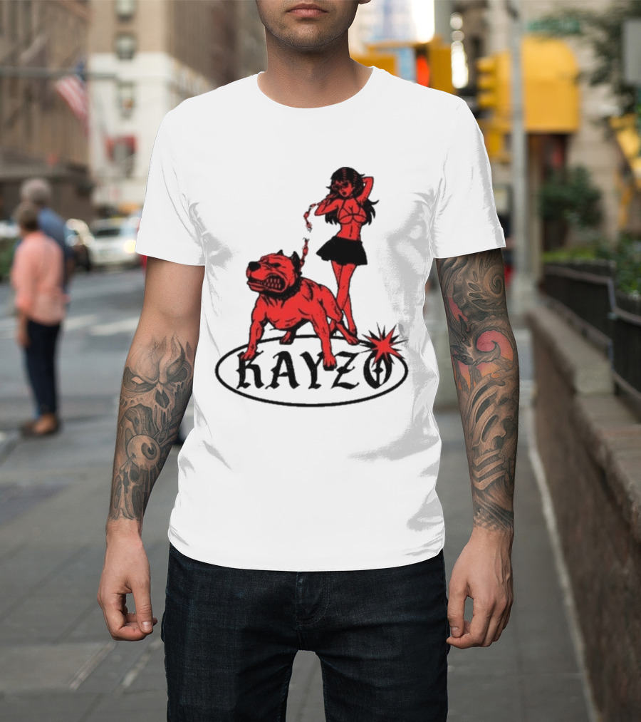 Kayzo Unleashed Red Dog And Woman T-Shirt