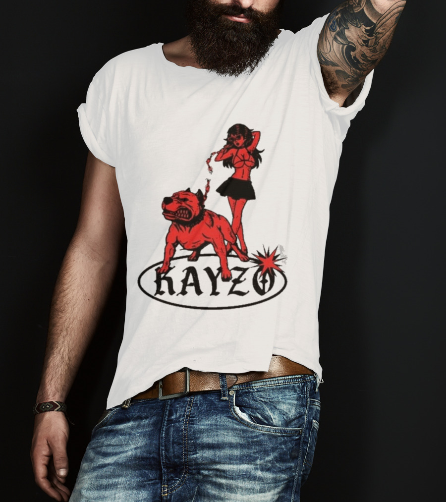 Kayzo Unleashed Red Dog And Woman T-Shirt