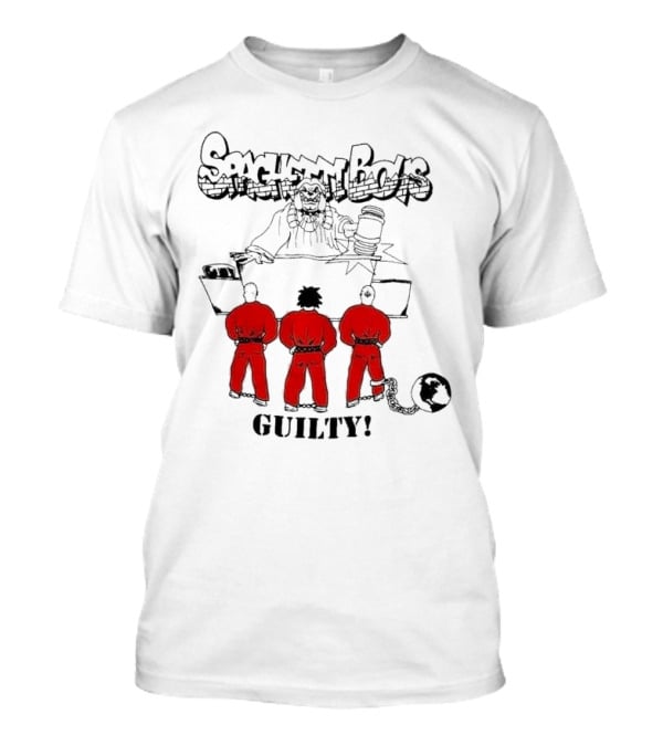 Spaghetti Boys Guilty Comic Judge Prisoners Earth Chain T-Shirt
