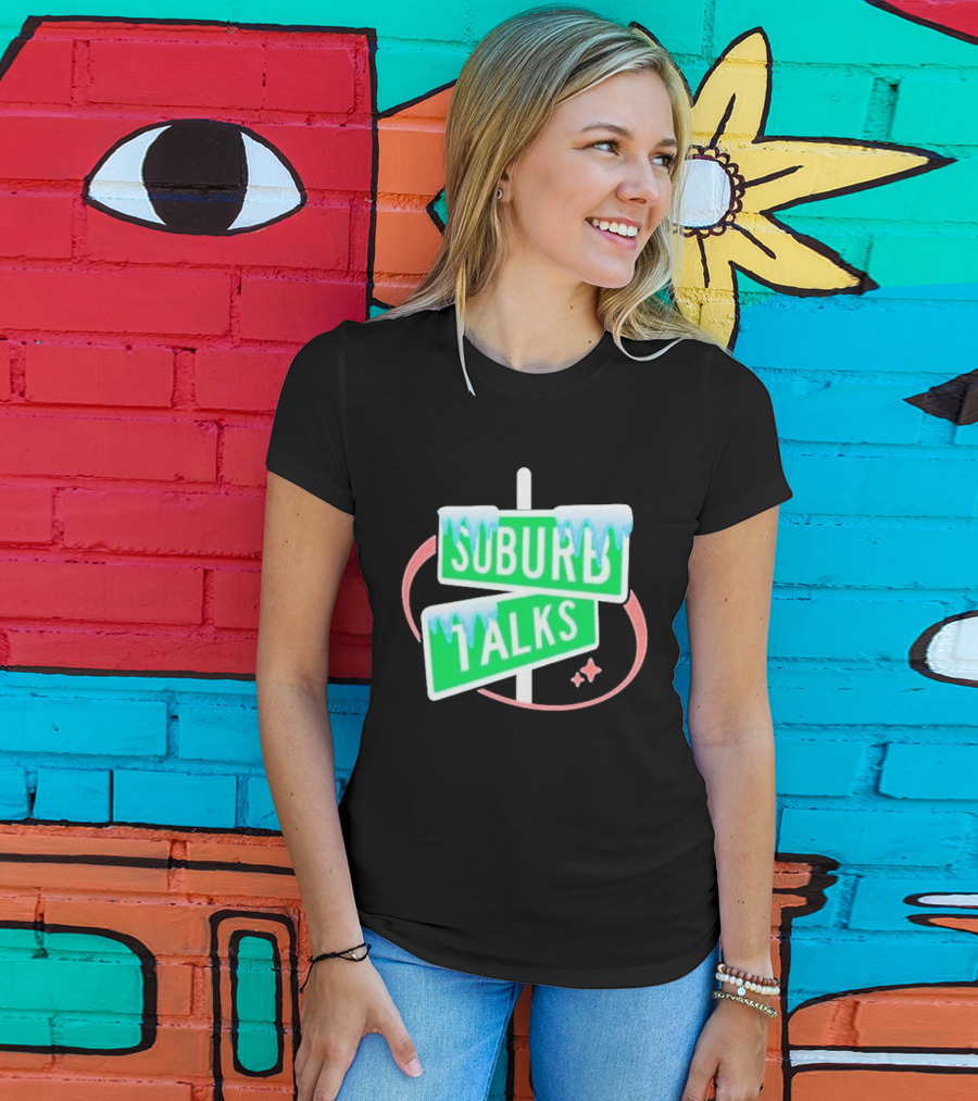 Suburb Talks Snowy Street Signs Christmas T-Shirt