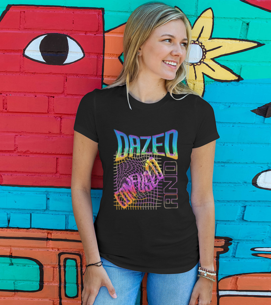 Dazed And Confused Vibrant Psychedelic Pattern Midnight Law T-Shirt