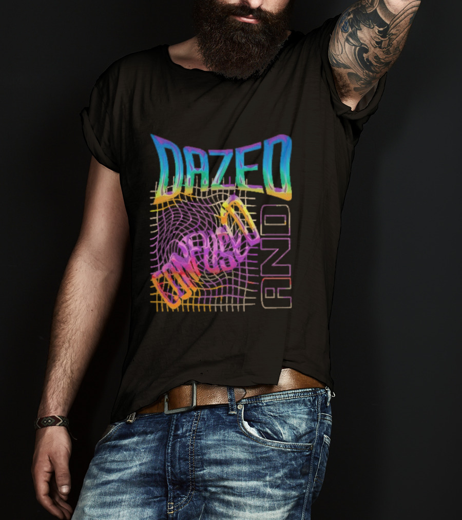 Dazed And Confused Vibrant Psychedelic Pattern Midnight Law T-Shirt