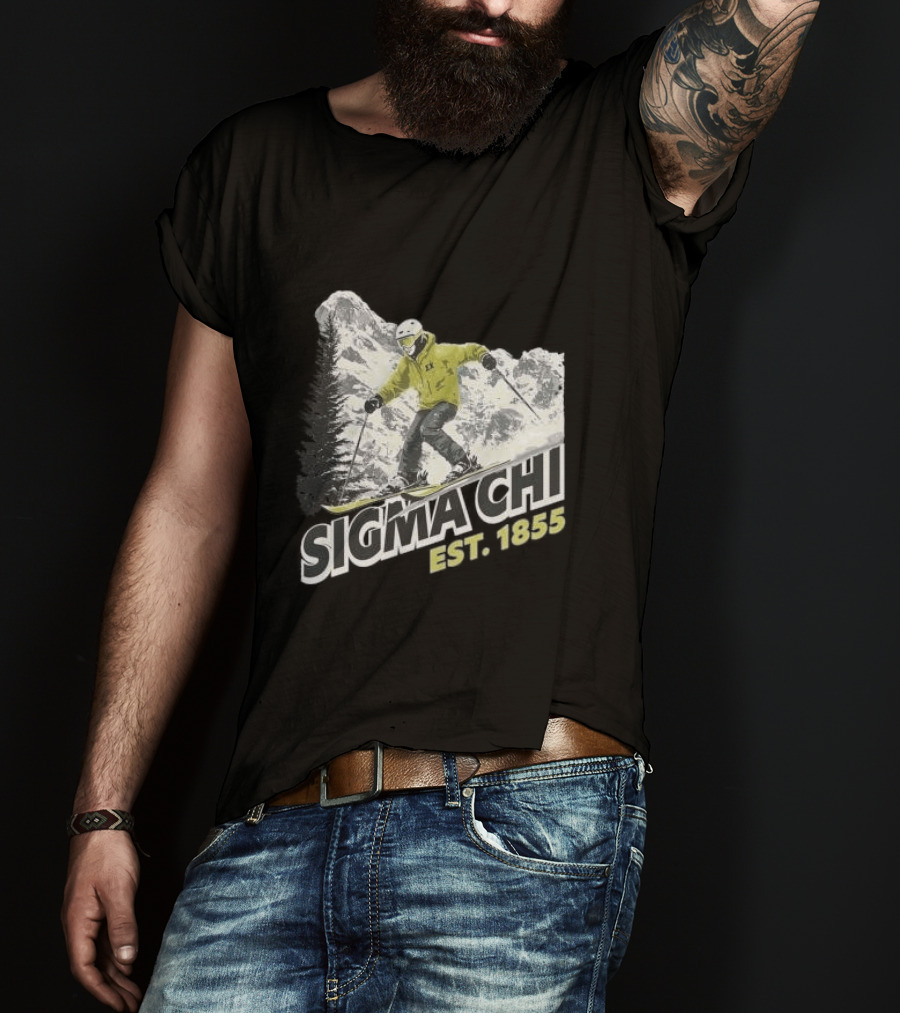 Sigma Chi Ski Club Est 1855 Snowy Mountain Adventure T-Shirt