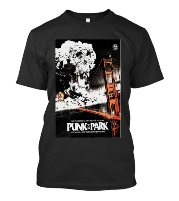 Punk In The Park San Francisco May 3 2025 Golden Gate Explosive Skull Event T-Shirt
