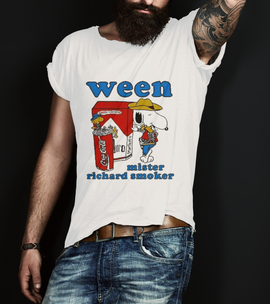 Ween Mister Richard Smoker Snoopy Coca-Cola Marlboro T-Shirt