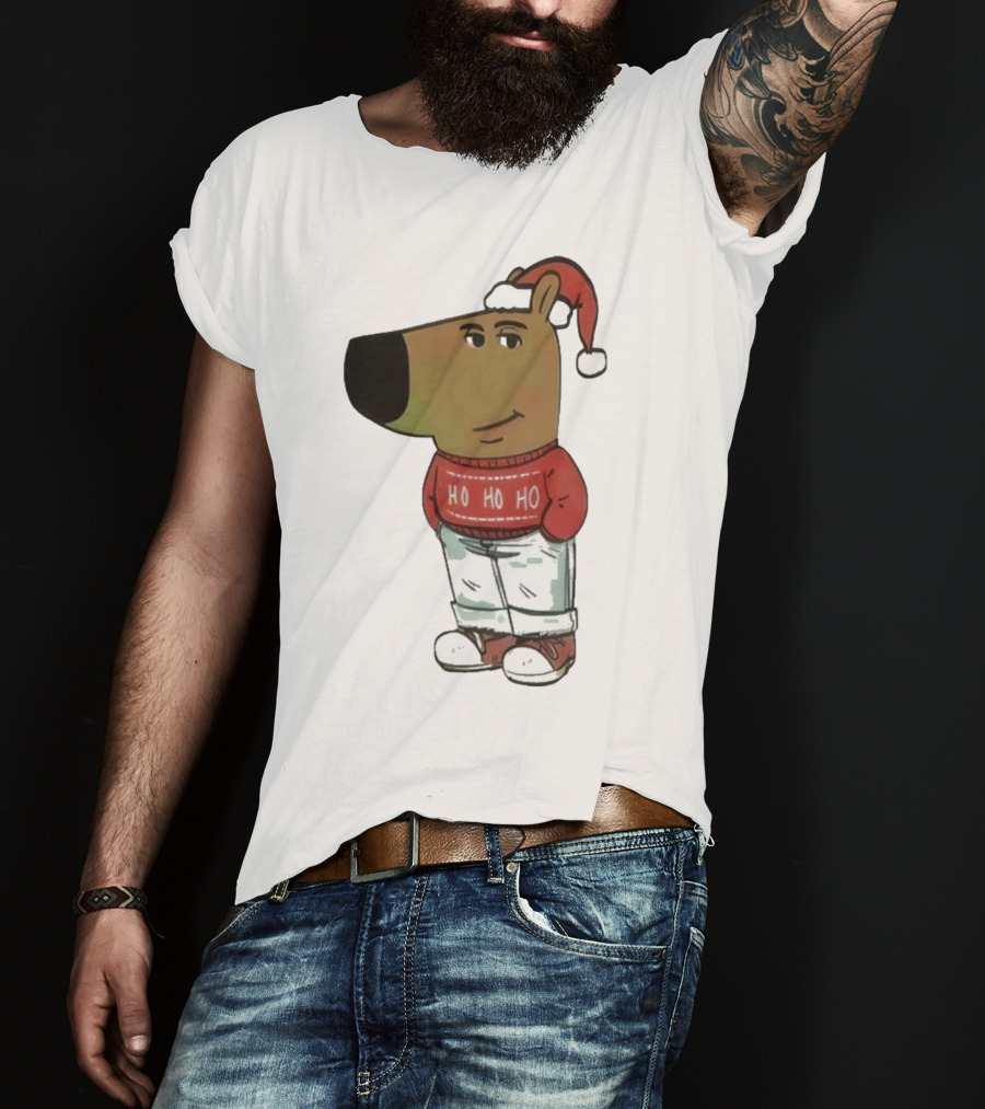 Ho Ho Ho Chill Guy Dog Christmas T-Shirt