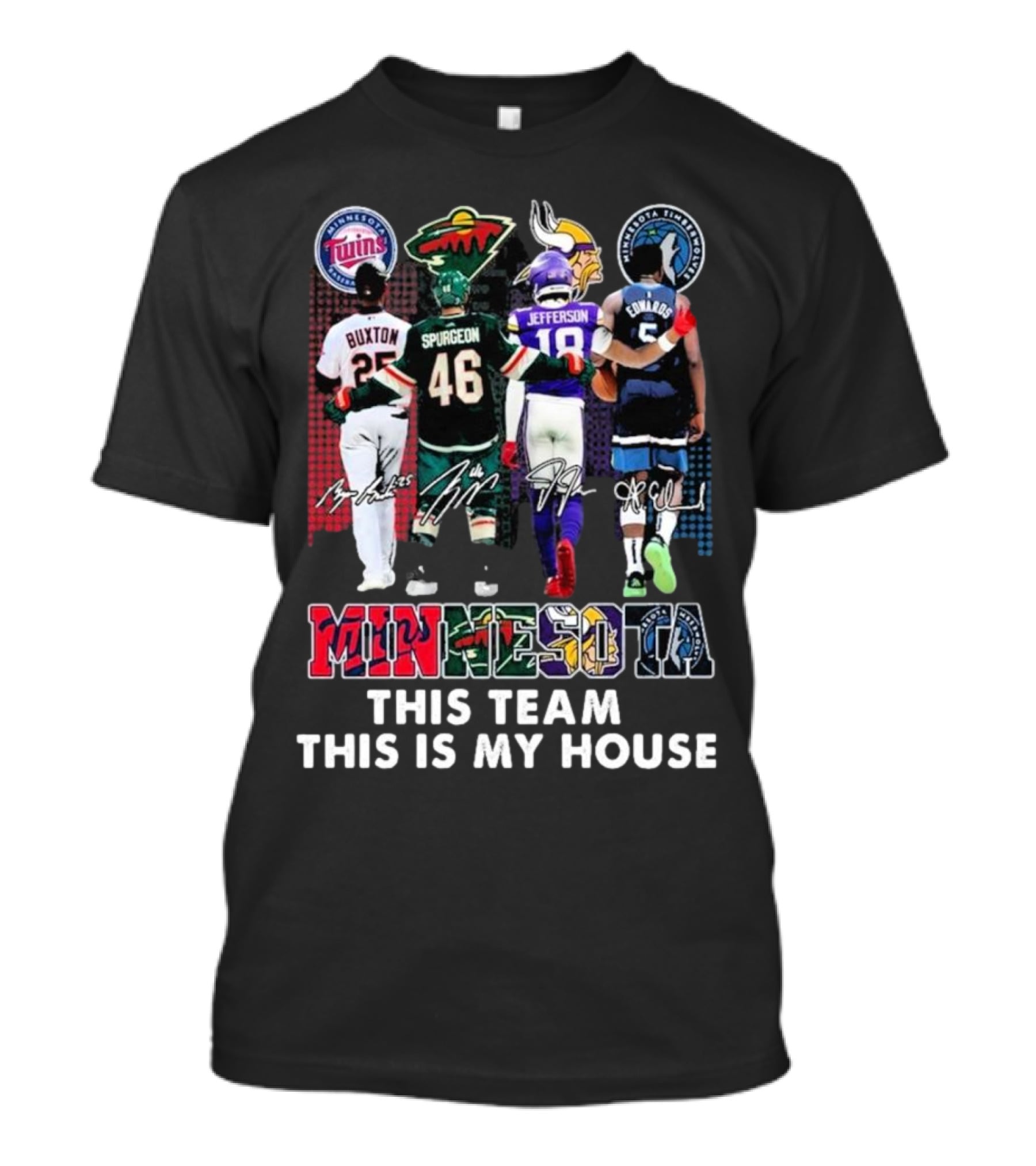 Minnesota Twins Wild Vikings Timberwolves Pride This Team This Is My House T-Shirt