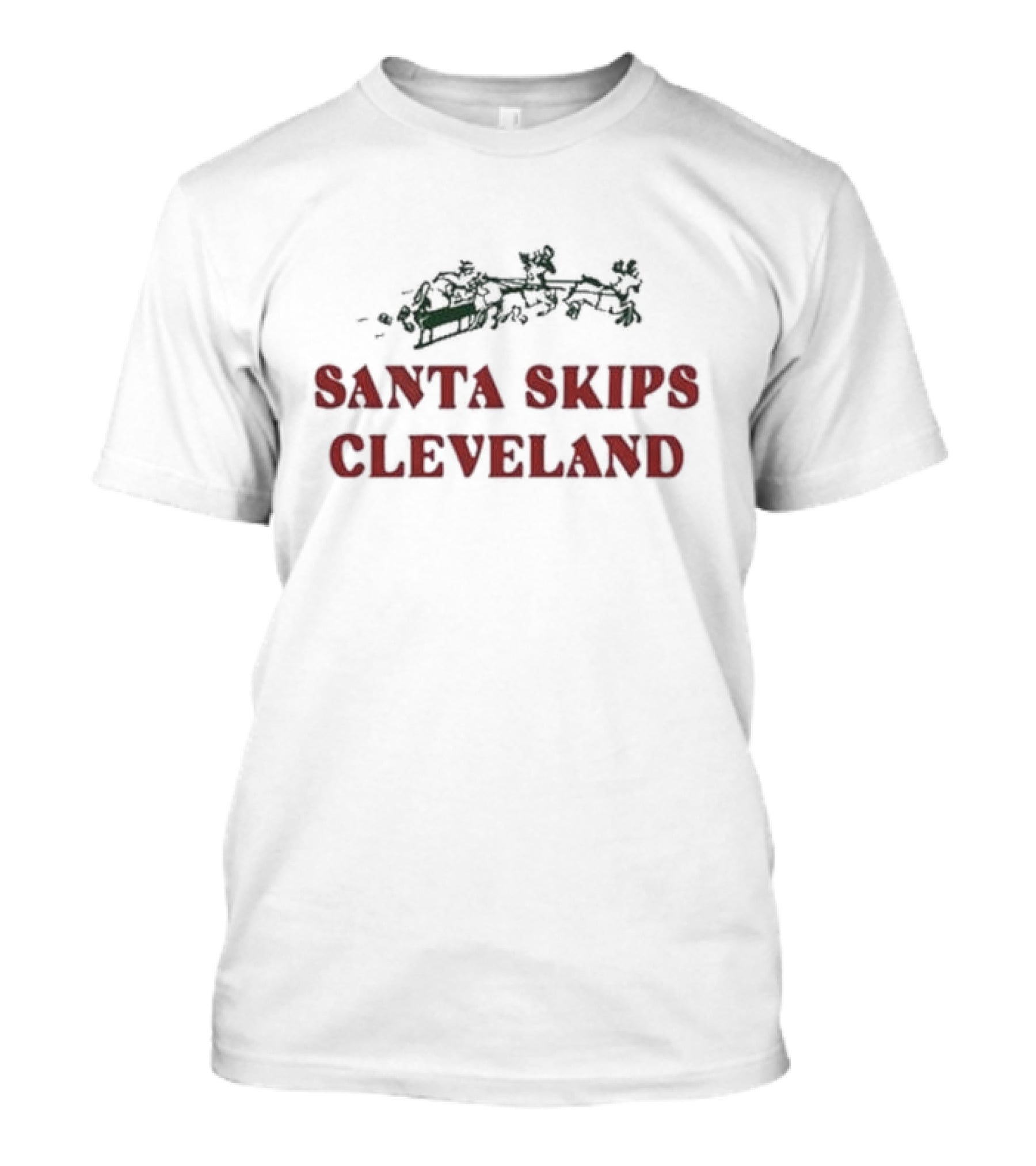 Pittsburgh Steelers Santa Skips Cleveland Ol Max Scharping T-Shirt