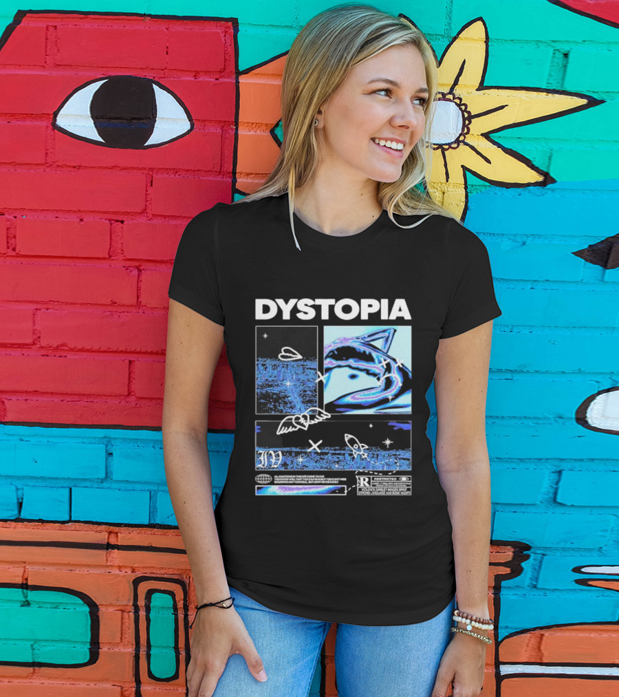 Dystopia Ivoxygen All Emotions In Ties Life Come To Live Shadows May Conceal But Light Never Fades Restricted T-Shirt