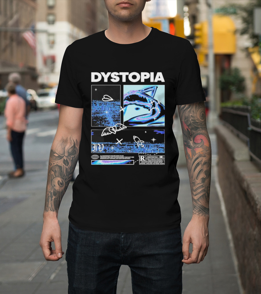 Dystopia Ivoxygen All Emotions In Ties Life Come To Live Shadows May Conceal But Light Never Fades Restricted T-Shirt
