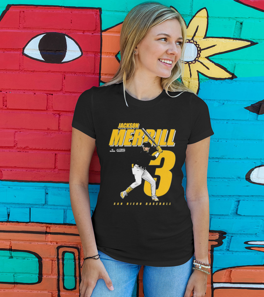 Jackson Merrill 3 San Diego Baseball Clutch Players T-Shirt