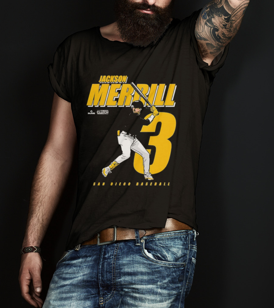 Jackson Merrill 3 San Diego Baseball Clutch Players T-Shirt