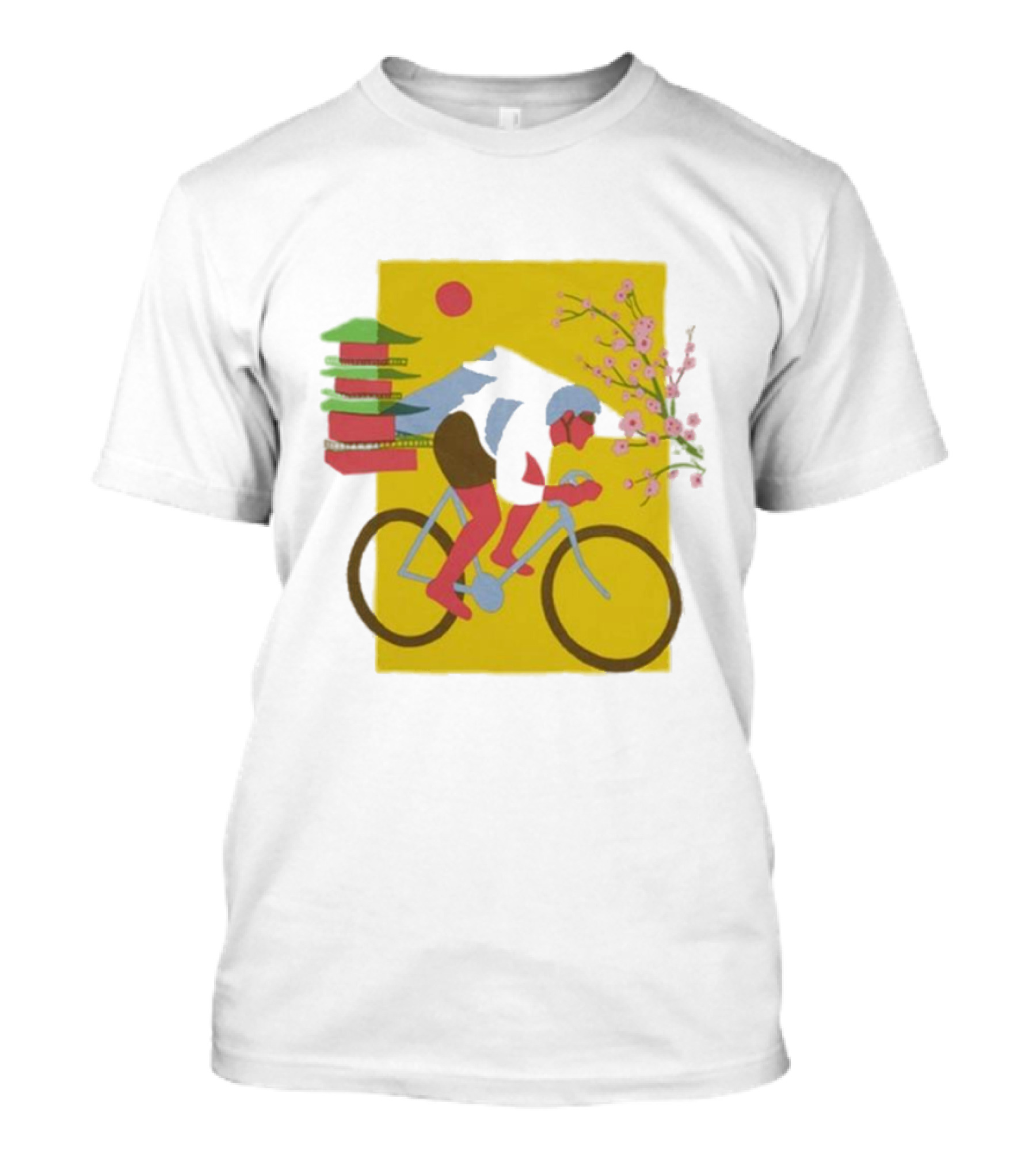 Cdawgva Cycling Pagoda Sakura Japan T-Shirt