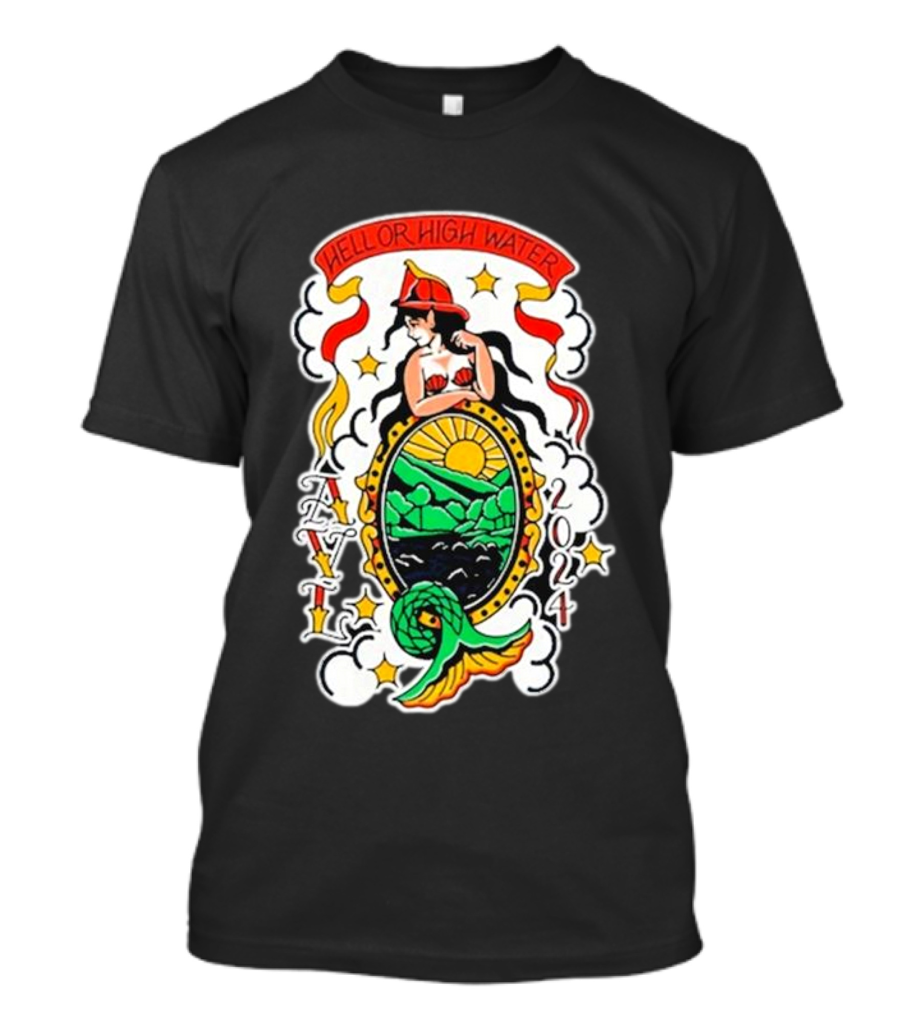Hell Or High Water Mermaid Asheville T-Shirt
