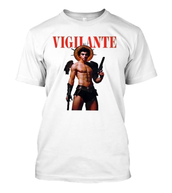 Vigilante Angelic Warrior With Wings And Guns T-Shirt