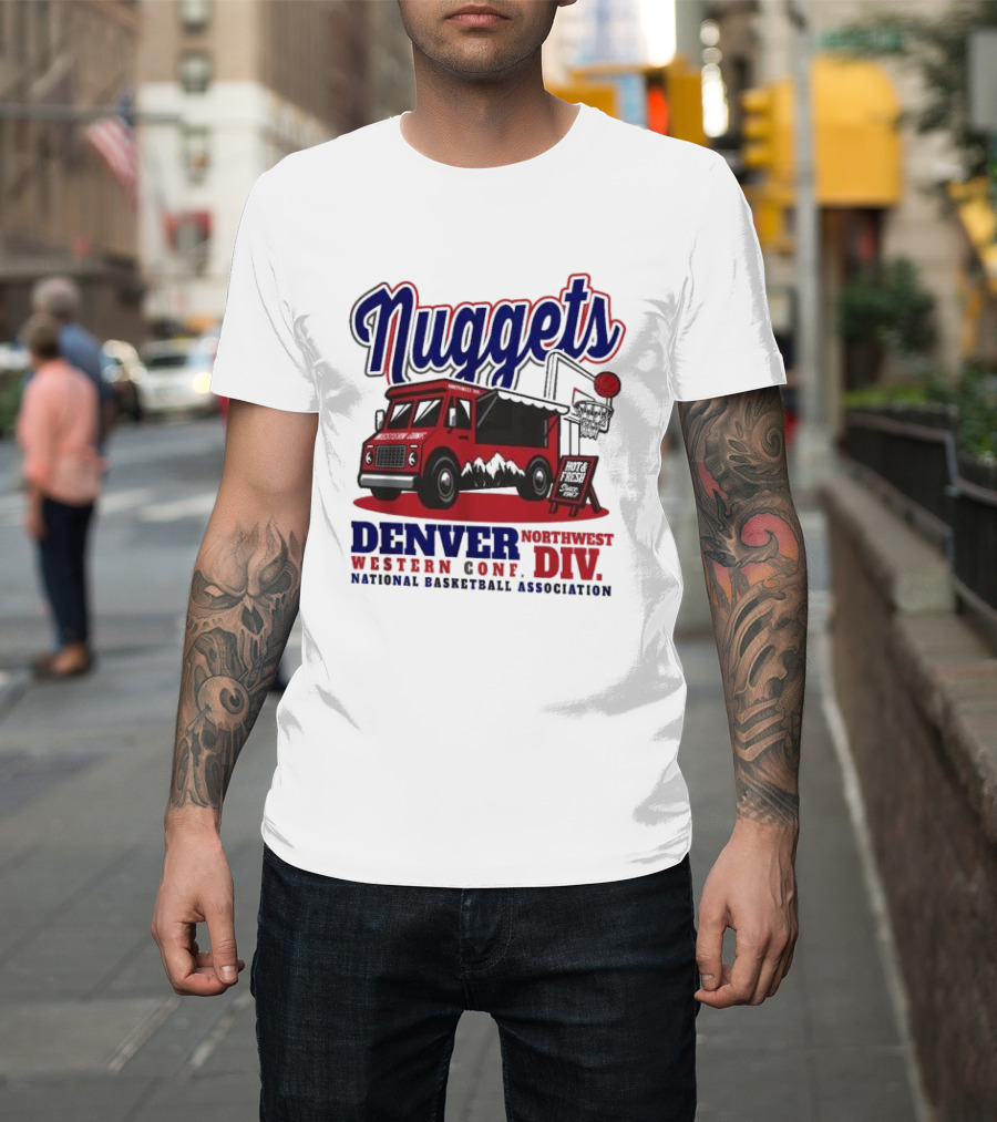 Nuggets Retro Food Truck Denver Northwest Division Western Conference National Basketball Association T-Shirt