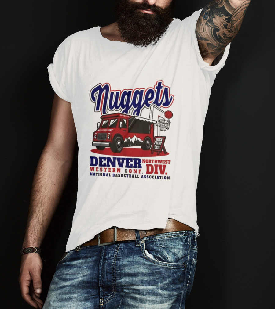 Nuggets Retro Food Truck Denver Northwest Division Western Conference National Basketball Association T-Shirt