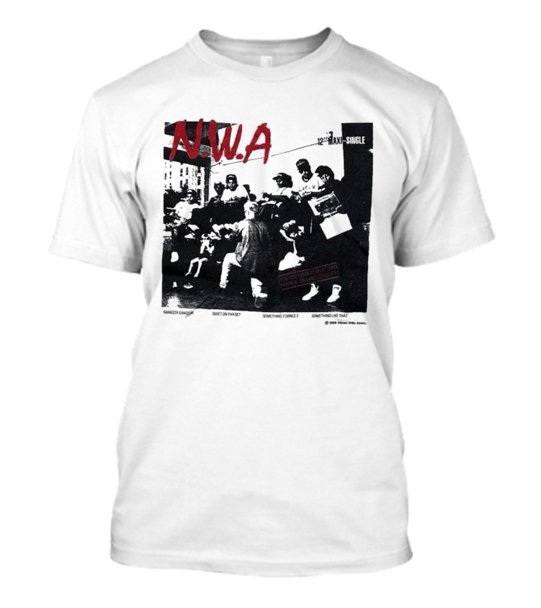 N.W.A 1988 Gangsta Gangsta Maxi-Single 12 Inch Quiet On Tha Set Compton Rap Music T-Shirt