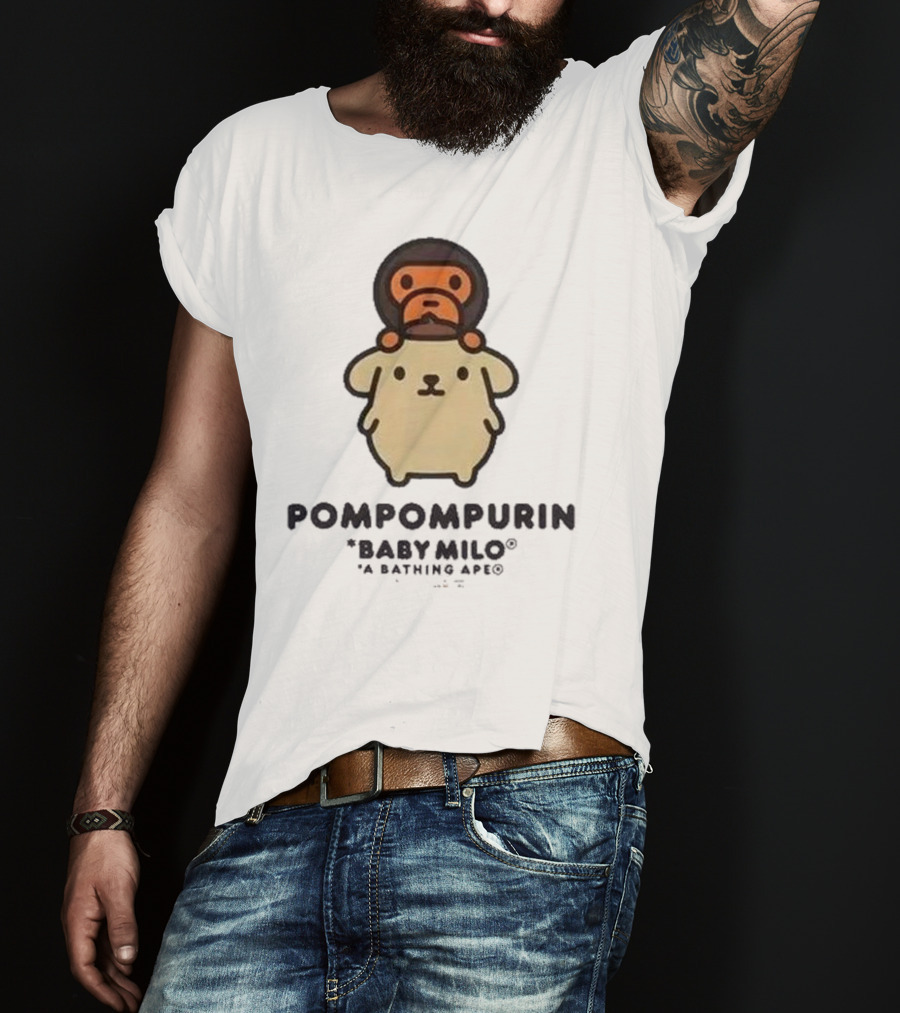 Pompompurin Baby Milo A Bathing Ape Collaboration Sanrio Ginza T-Shirt