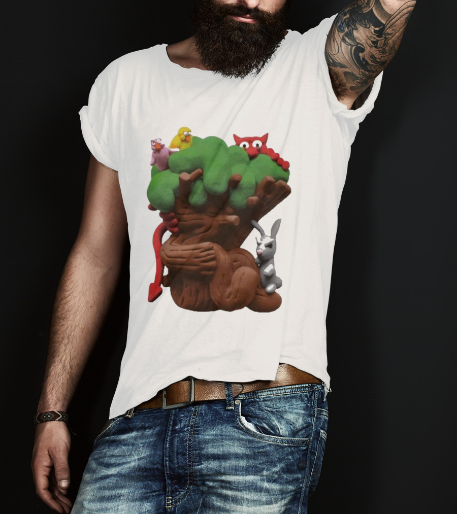 Spookywoods Tree With Animals And Cartoon Creatures T-Shirt