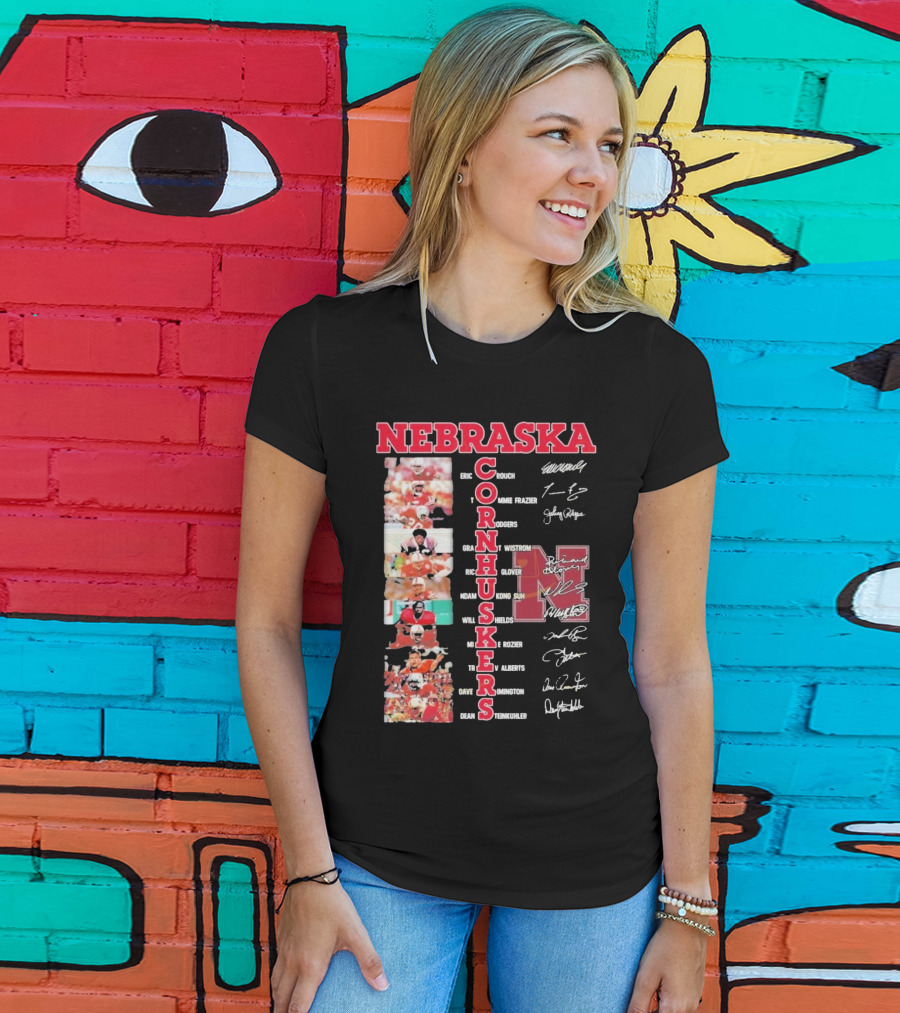 Nebraska Cornhuskers Football Legendary Player Signatures And Photos T-Shirt