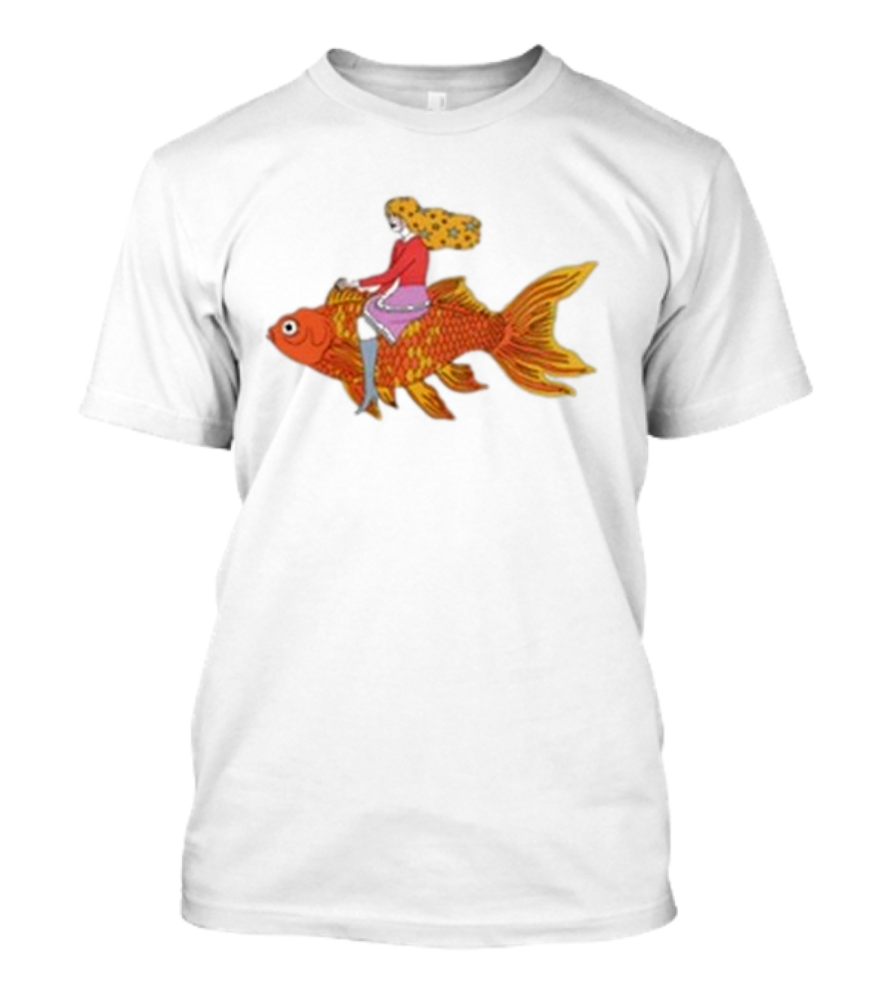 Kate Bollinger Riding Goldfish Retro Style Motif T-Shirt