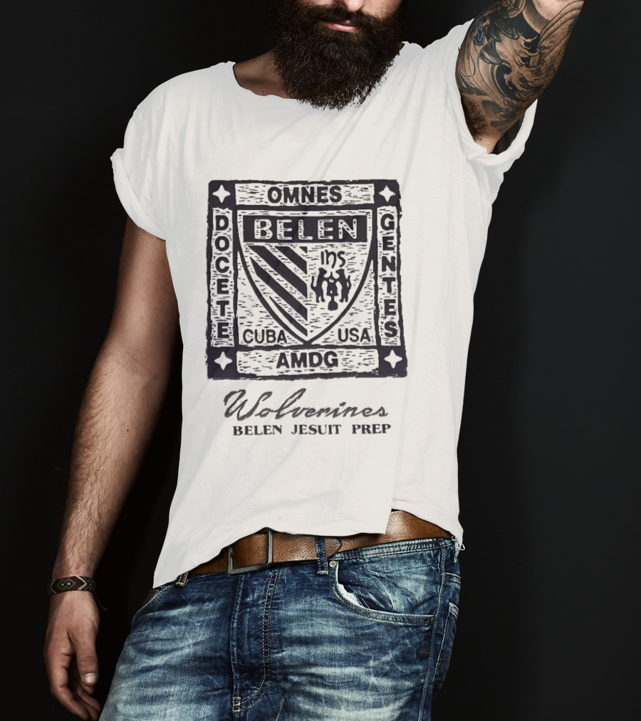 Omnes Docete Gentes Belen Wolverines Cuba USA AMDG T-Shirt