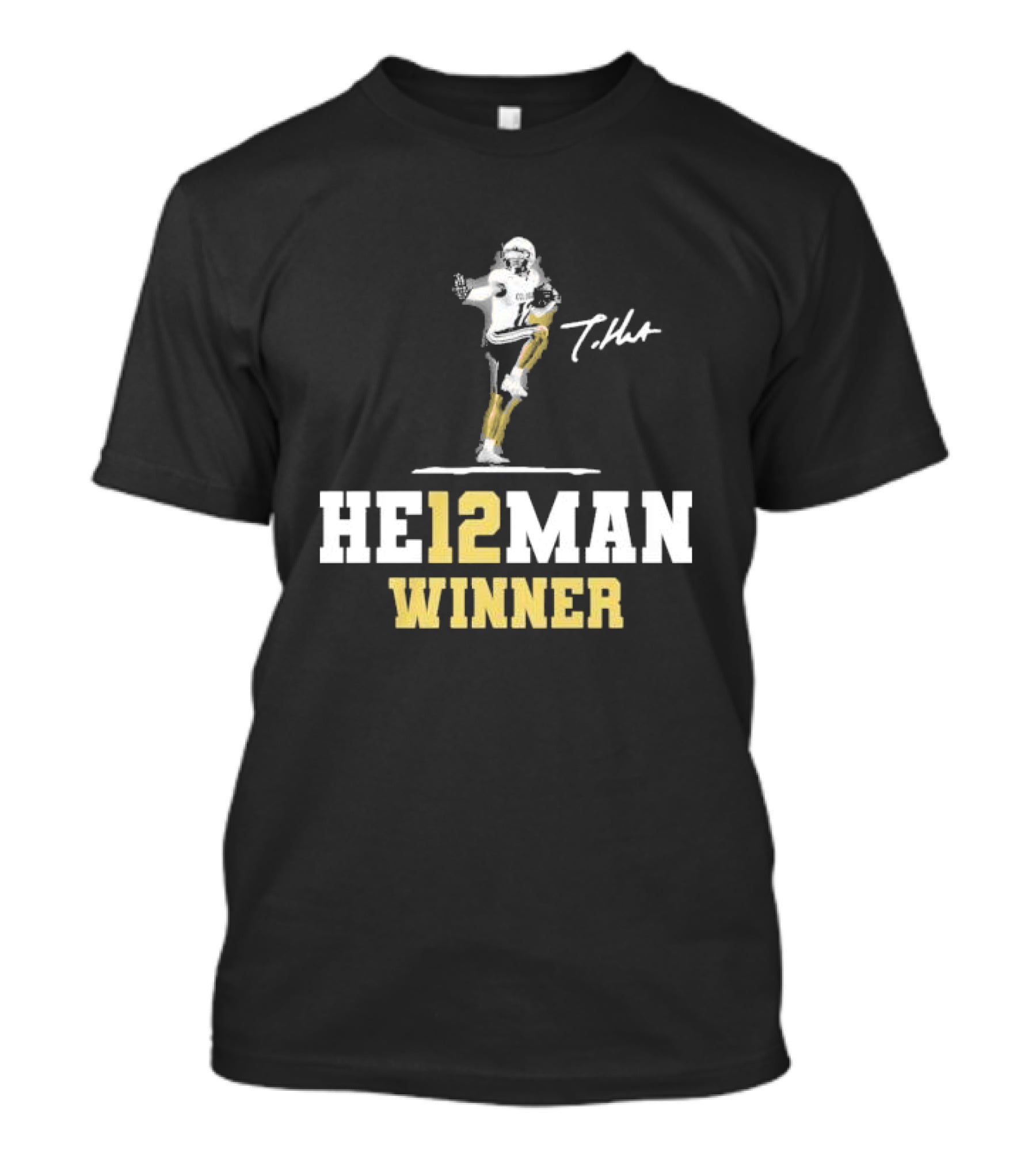 HE12MAN Winner Travis Hunter Signature Football T-Shirt