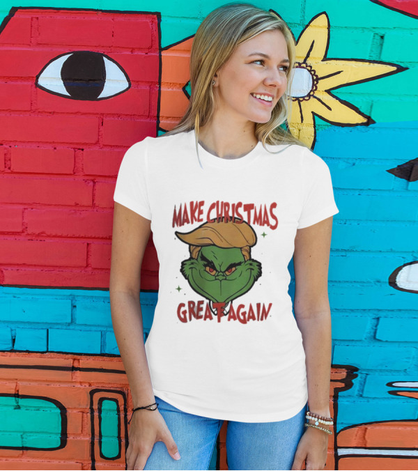 Make Christmas Great Again Trump Grinchmas Holiday Trump Grinch Face T-Shirt