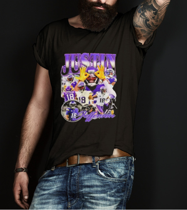 Justin Jefferson Wide Receiver 18 Minnesota Vikings Football Player T-Shirt