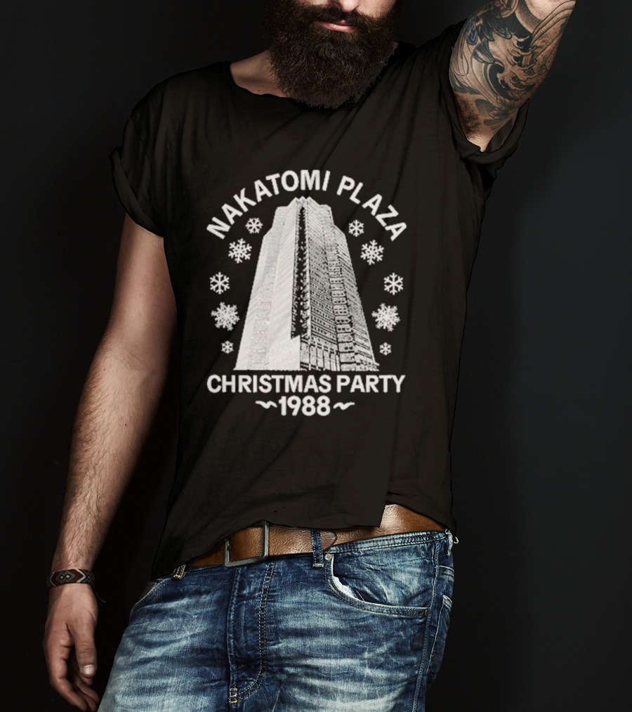 Nakatomi Plaza 1988 Christmas Party With Snowflakes T-Shirt