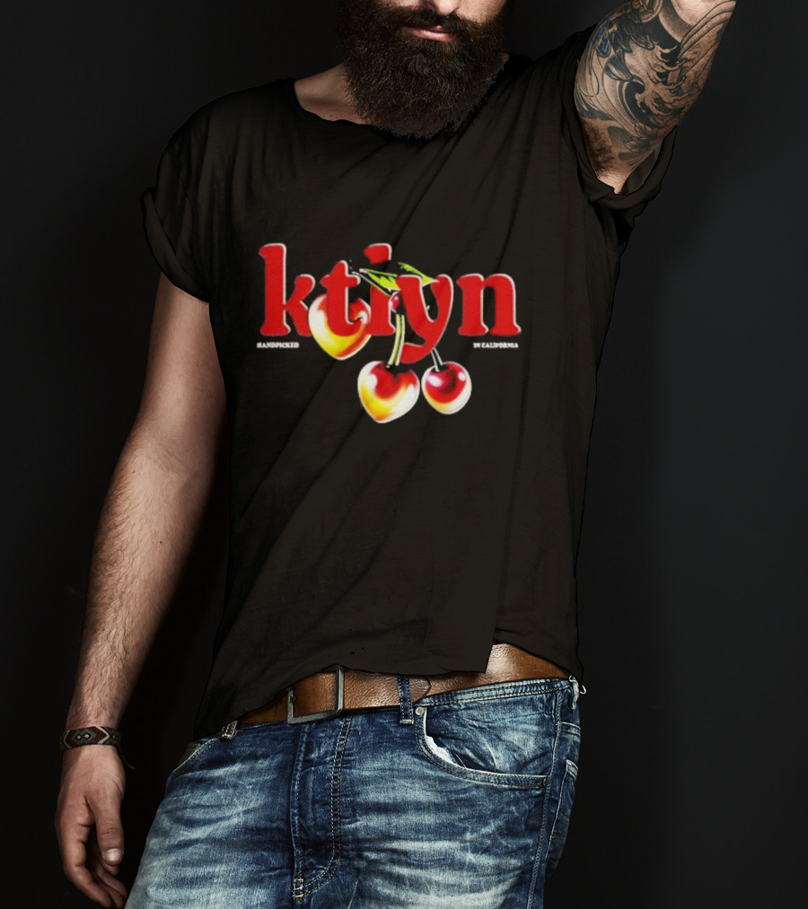 Ktlyn Handpicked In California Hunter Green Cherry T-Shirt