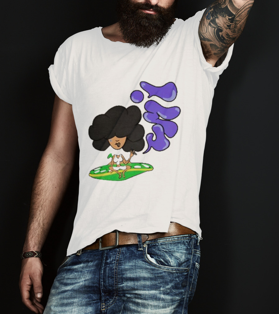 Whoisumi Umi Ufo Smoking Afro Character T-Shirt