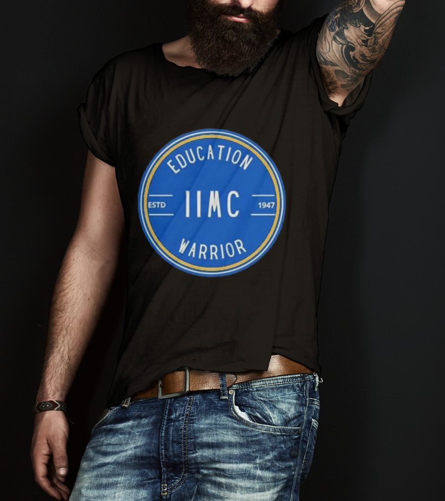 IIMC Education Warrior Estd 1947 Blue Emblem T-Shirt