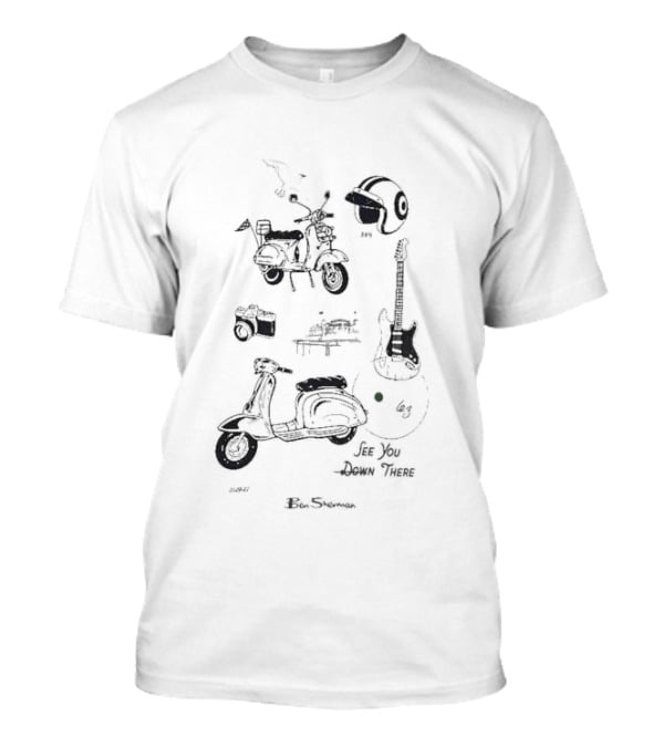 See You Down There Ben Sherman Scooter Guitar Helmet Camera T-Shirt