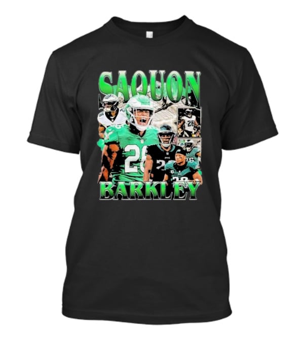 SAQUON BARKLEY Players In Green And Black Jersey Collage T-Shirt