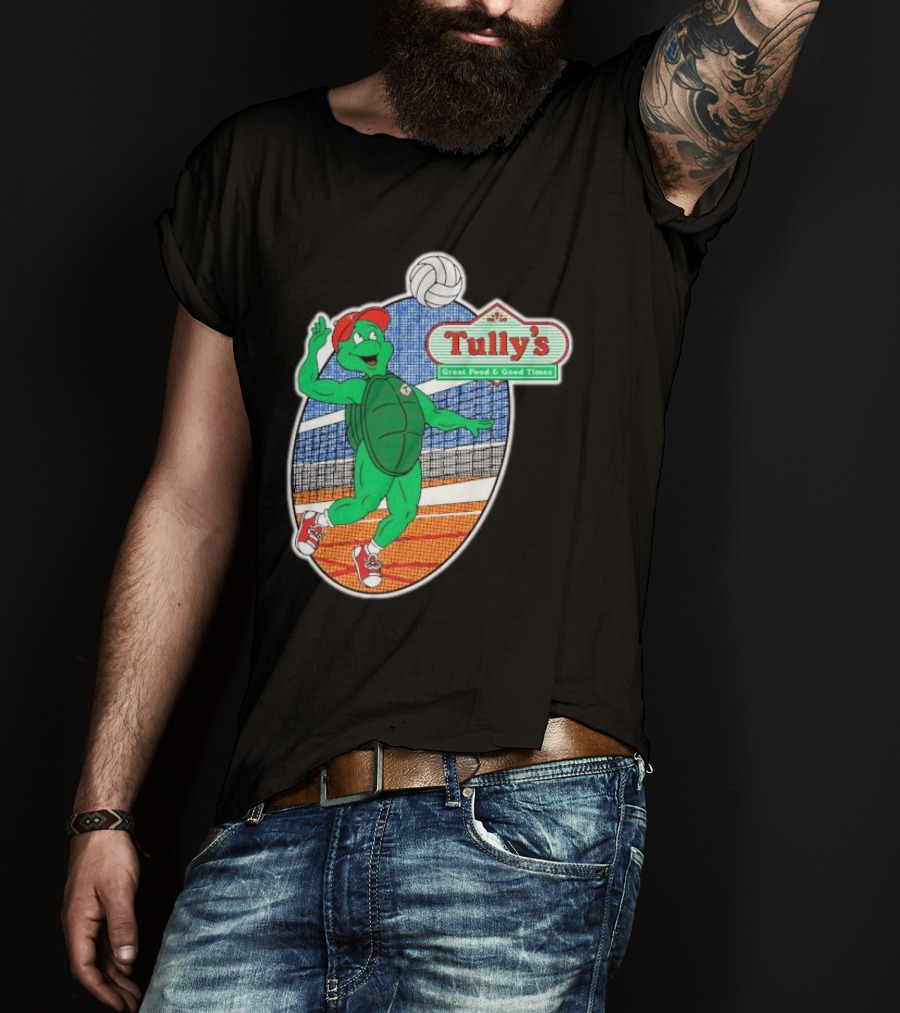 Tully’s Volleyball Great Food And Good Times Turtle Player T-Shirt
