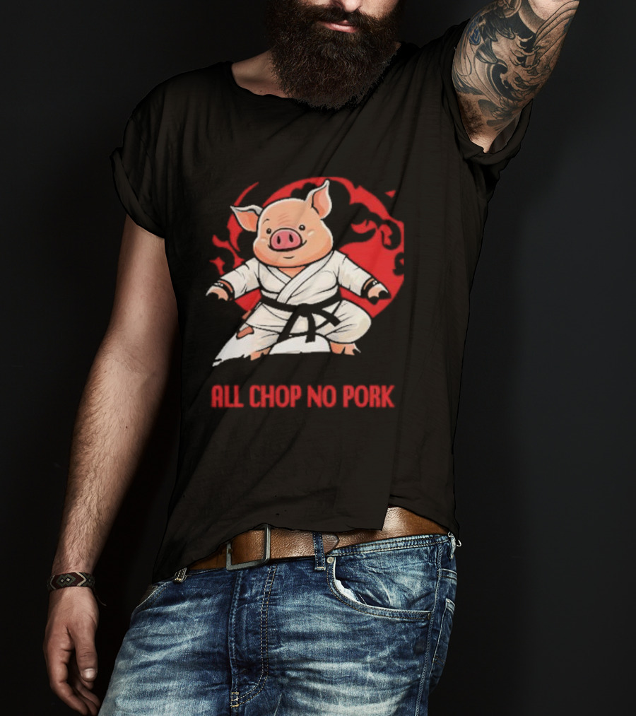 Wrestling Observer Figure Four Weekly All Chop No Pork Karate Pig T-Shirt