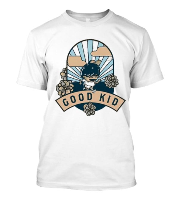 Good Kid Sunshine Retro Floral Clouds Sunburst T-Shirt