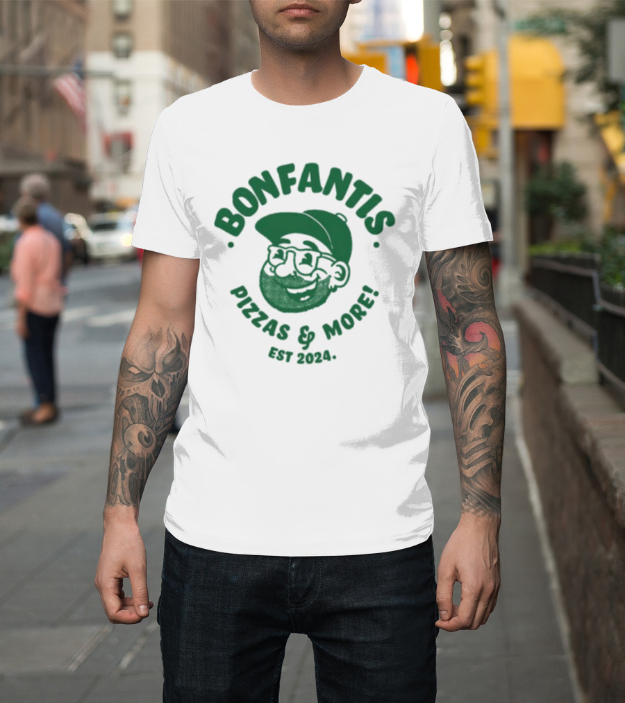 Bonfantis Pizzas and More Est 2024 Retro Chef T-Shirt