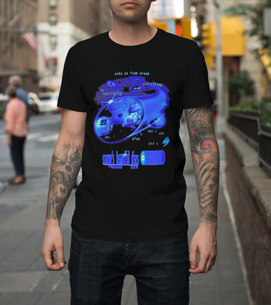 Frogger Everything Is Terrifying Let Yourself Play Scruff's Beautiful Discs CHANNEL17 T-Shirt