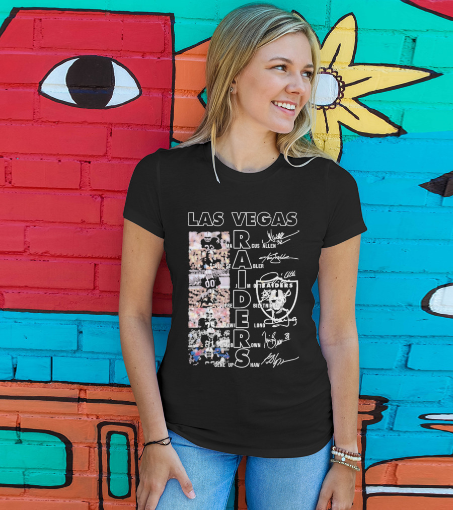 Las Vegas Raiders Marcus Allen Ken Stabler Fred Biletnikoff Howie Long Tim Brown Gene Upshaw Signature Football Legends T-Shirt