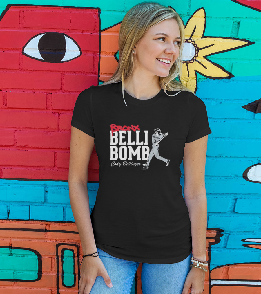 Cody Bellinger Bronx Belli-Bomb Baseball Swing T-Shirt