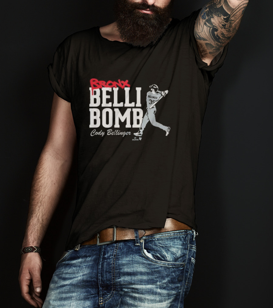 Cody Bellinger Bronx Belli-Bomb Baseball Swing T-Shirt