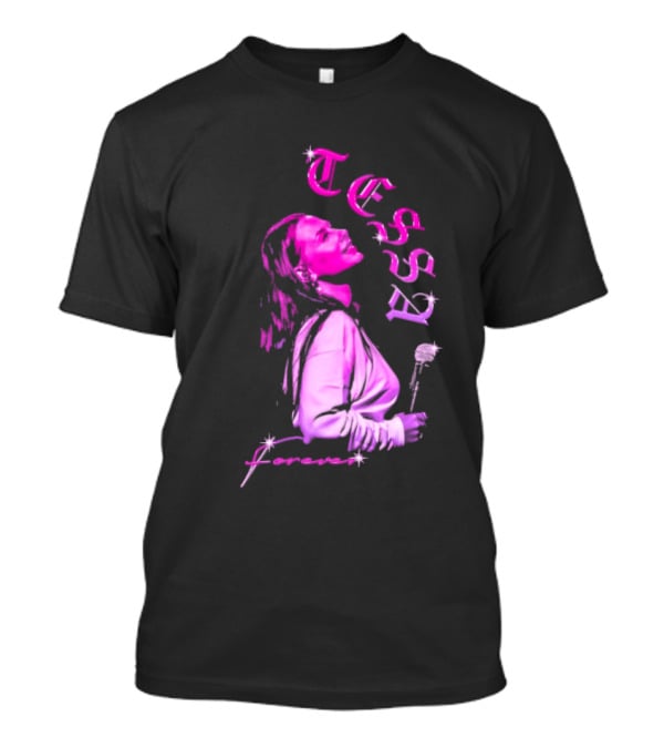 Tessa Forever Økologisk Pink Silhouette With Rose And Stars T-Shirt