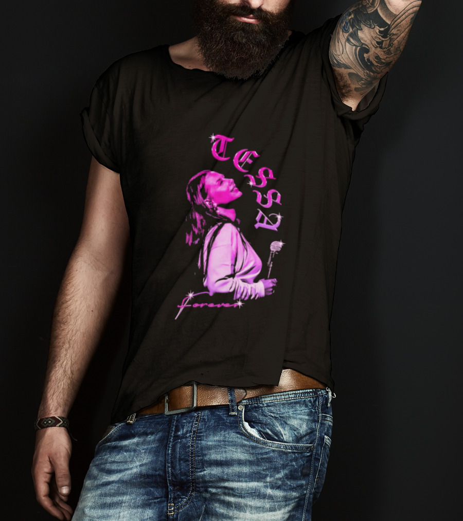 Tessa Forever Økologisk Pink Silhouette With Rose And Stars T-Shirt