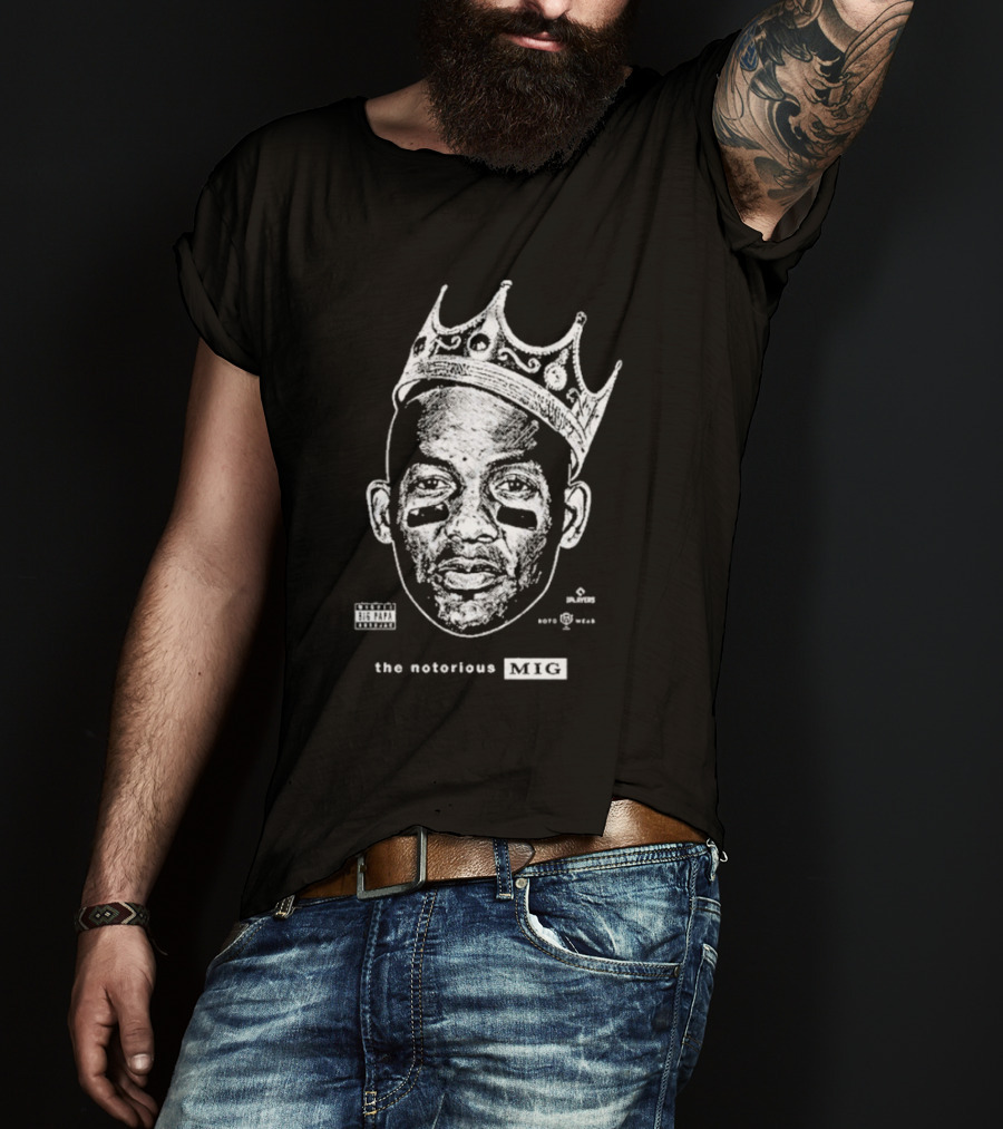 The Notorious Mig Crown Face With Parental Advisory And Labels T-Shirt