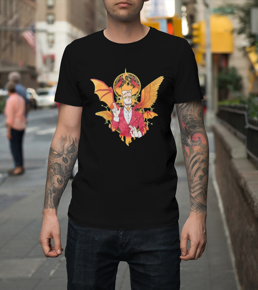Welcome To Hell Mephistopheles Devil Wings and Flames T-Shirt