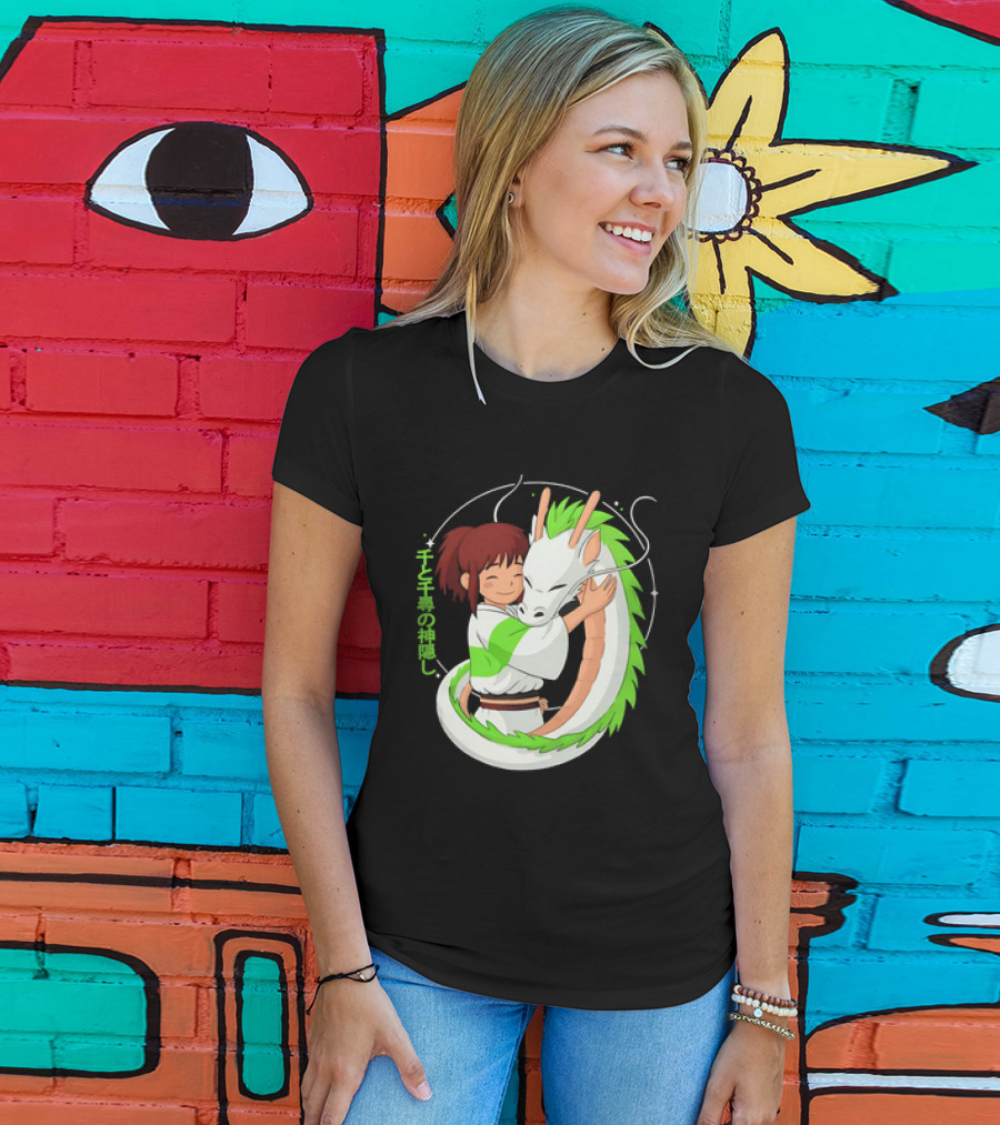 Spirited Away Haku And Chihiro Hug Embrace T-Shirt