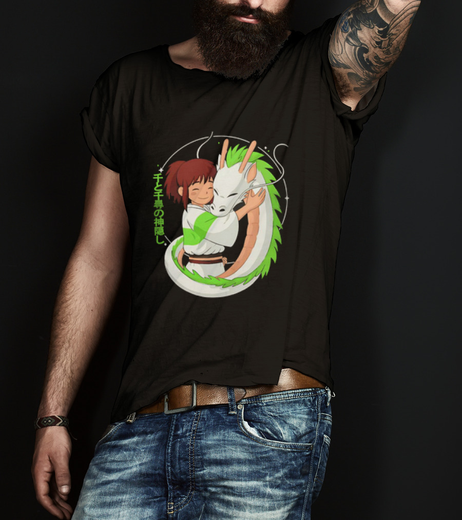 Spirited Away Haku And Chihiro Hug Embrace T-Shirt